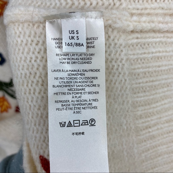 Anthropologie Floral Appliqued Sweater Tunic Dress Alpaca Blend NWT - Picture 12 of 15